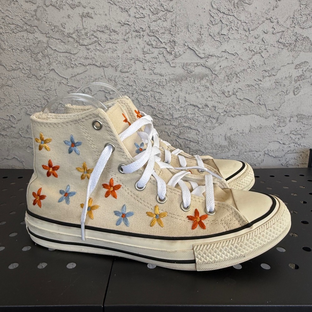 Converse Chuck Taylor All Star High Embroidered Floral Sneakers Womens 7 671099F